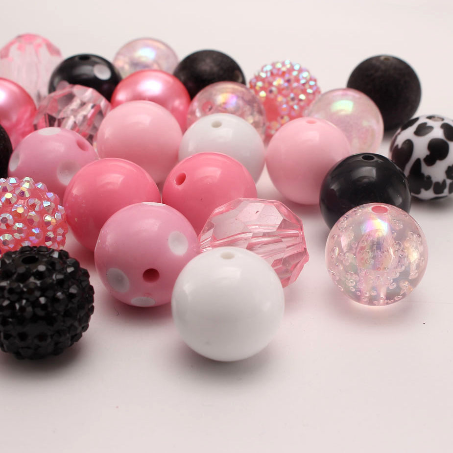 Wholesale 50 PCS 20MM Acrylic Bubblegum Beads Mixed Color Beads
